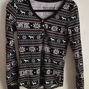 Victorians Secret PINK Holiday Pajama Top